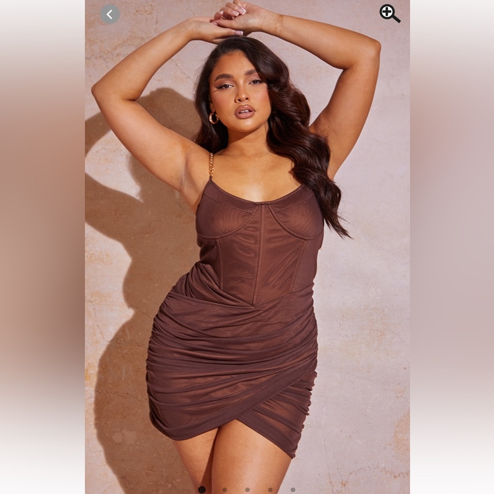 Plus Size Brown Bodycon Dress